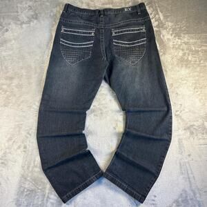 Vintage Y2K Brooklyn Express Baggy Jeans Mens 36 Gray Wide Leg Skate Denim